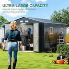 10X12X7.5 FT Outdoor Steel Storage Shed - Image 8
