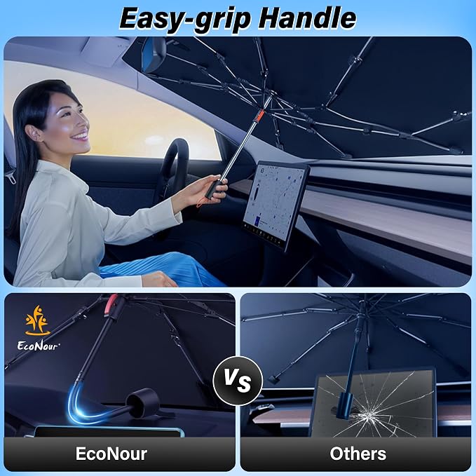 EcoNour Car Windshield Sunshade Umbrella | Foldable Car Umbrella Sun Shade - Image 5
