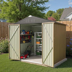 Greesum 8×6FT Outdoor Storage Shed, Metal Patio Storaged Sheds by BuynowfromGreesum