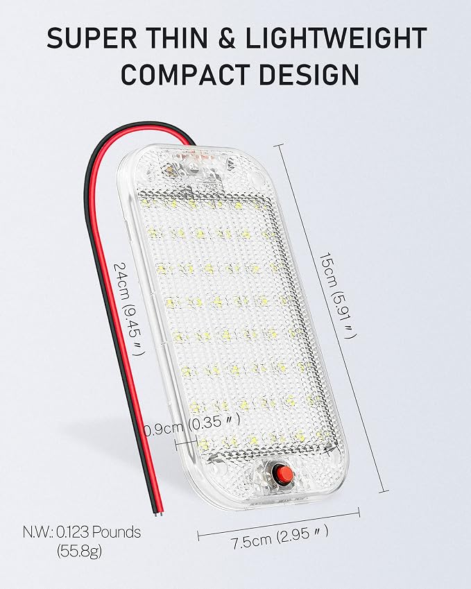 Dome Light for RV Interior, 48LED 800LM Ultra Bright 12 Volt LED White Lights - Image 5