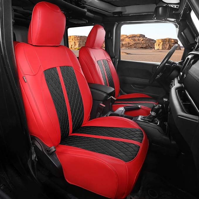 for Jeep Wrangler Seat Covers 4Door JL 2018 2019 2020 2021 2022 2023 2024 2025 by RIDEPOSH