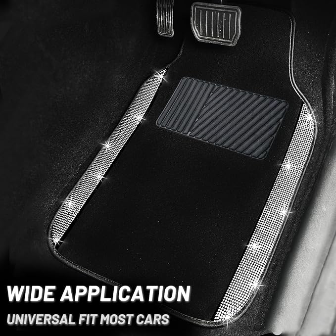 NBTEPEM Bling Car Floor Mats Full Set, Universal Fit Most Cars - Image 2