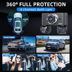4 Channel Dash Cam Front and Rear, 360°Dash Camera - Image 3