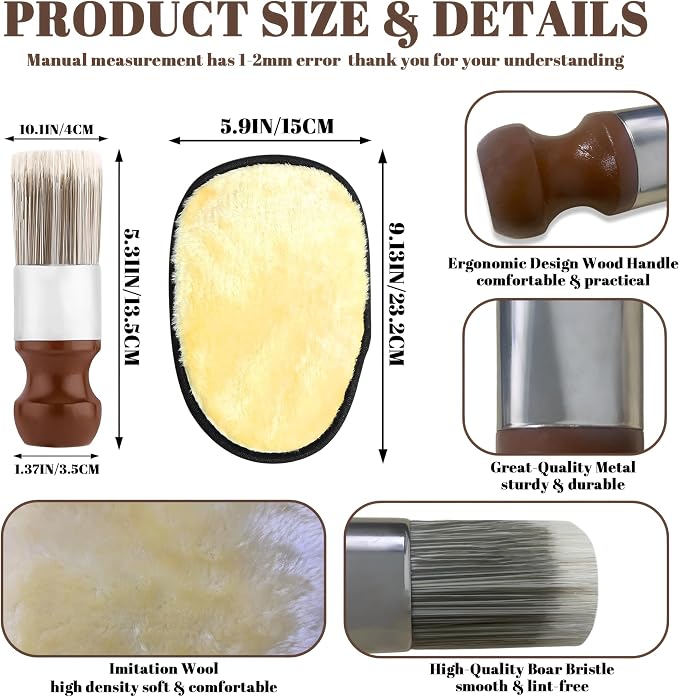 Salve Brush for Furniture, Leather&Wood Care Cleaning Brush w/Glove, Furniture - Image 7