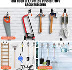 6-Pack Small Square Heavy Duty Garage Hooks, Utility Room Storage - Image 4