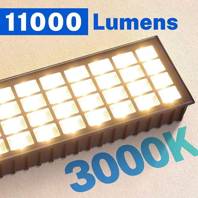 100W LED Shop Light, 11000LM 3000K Warm White Plug in Garage Light - Image 4
