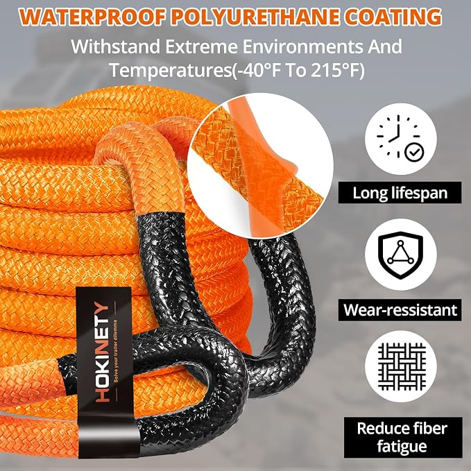 Kinetic Recovery Tow Rope: 1.26" x 30ft 55000LBS Snatch Strap - Image 6