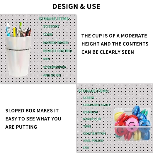 6 Sets Pegboard Bins and Cups - Image 2