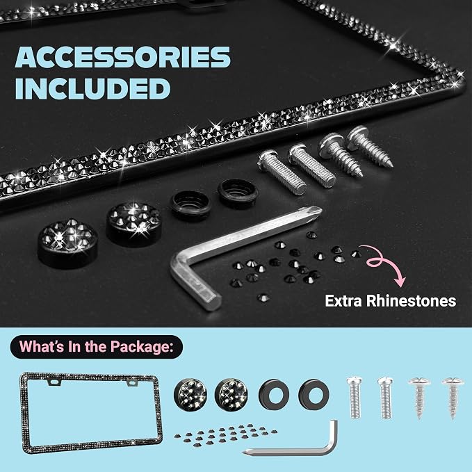 Elegant Bling License Plate Frame - Image 3