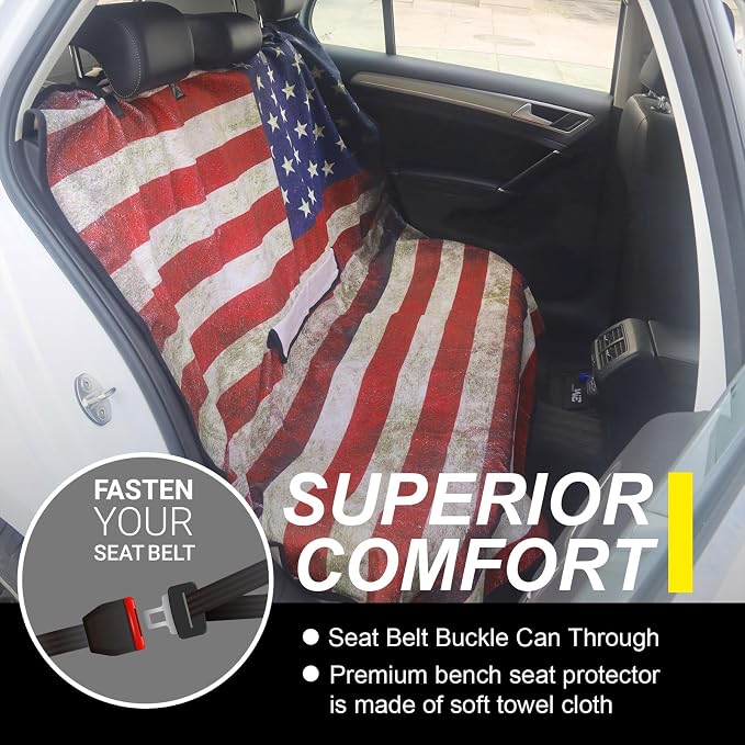 Back Seat Cover for Car Trucks Van SUV, Waterproof Rear Bench Towel Seat Covers - Image 2