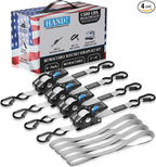 HandT USA Based Retractable Ratchet Straps 1in x 6ft by HANDT