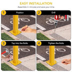 Safety Bollard, 4 Packs 48 Inch Metal Safety Bollard Post - Image 3