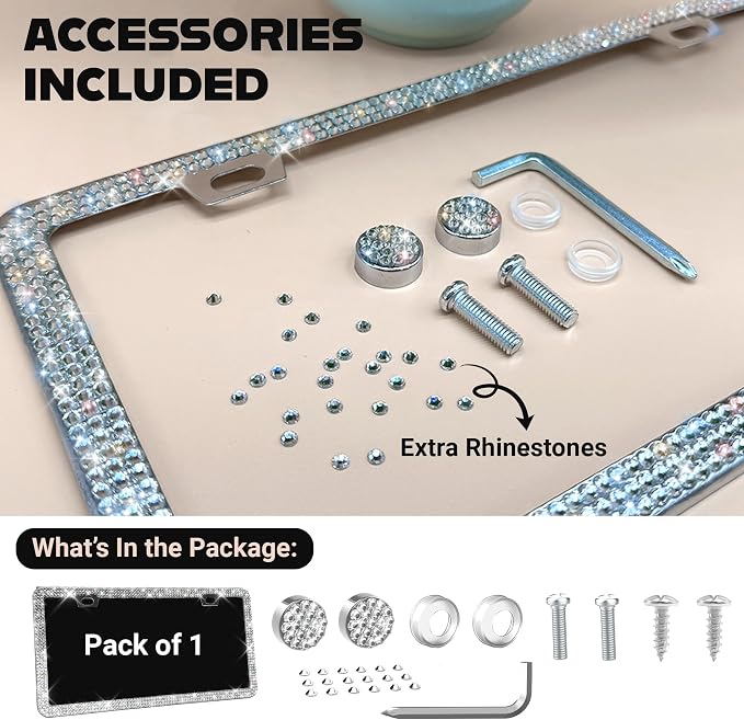 Sparkly Bling License Plate Frame - Image 3