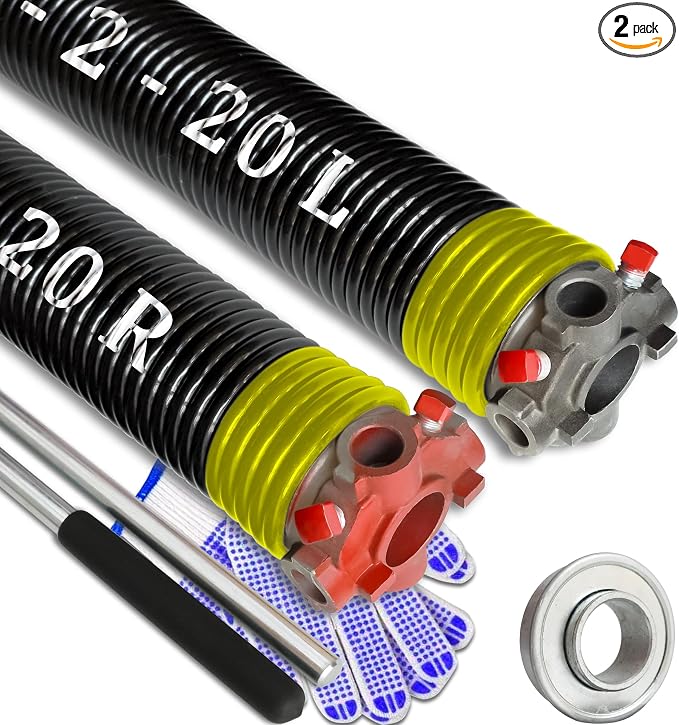 Garage Door Torsion Spring Set, Pair of 2" Electrophoresis Coated Garage Door by YINKCO