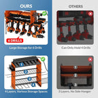 Power Tool Organizer with Charging Station, 4 Layers Garage Storage Rack with 6 - Image 5