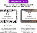 License Plate Frames Black and White License Plate Cover Kitty Cat Pawprints - Image 6
