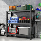 2 Sets Garage Shelving Unit Rustproof 50“W Heavy Duty Storage Shelves Easy - Image 2