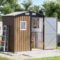 6x4 FT Outdoor Metal Storage Shed, Single Door, 1 Clear Window, Tool Shed by Unknown