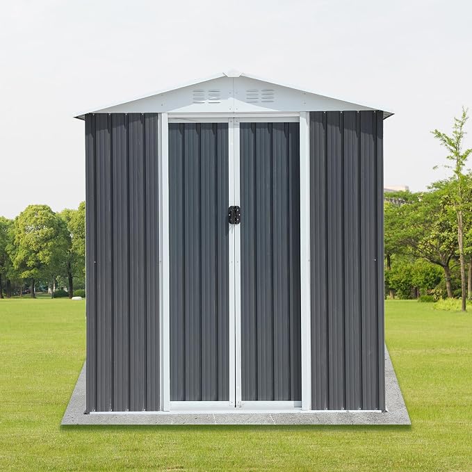 6x4 FT Outdoor Storage Shed, Metal Garden Shed - Image 7
