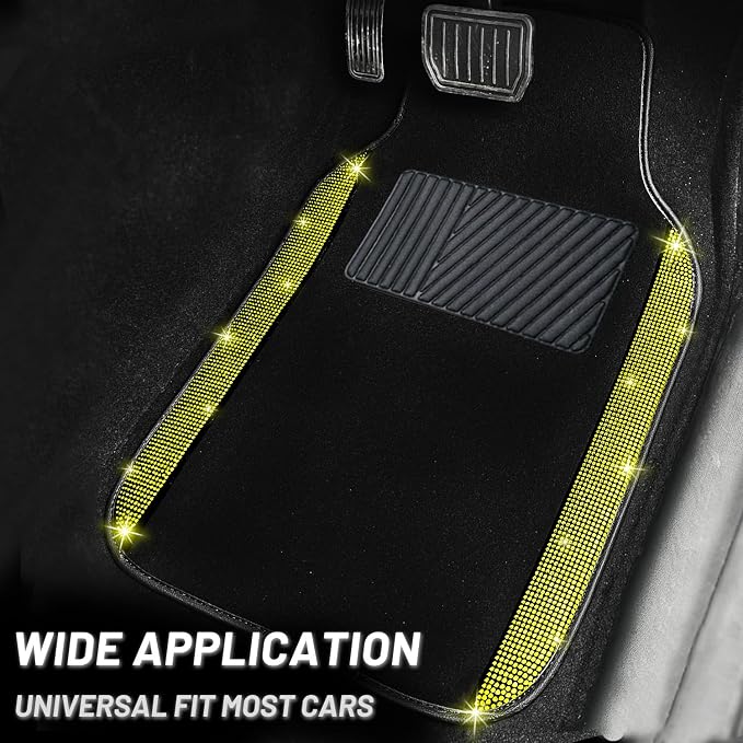 NBTEPEM Bling Car Floor Mats Full Set, Universal Fit Most Cars - Image 2