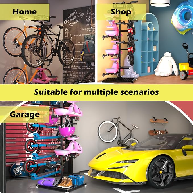 Scooter Storage for Multiple Scooters, Scooter Rack Garage Holder for 8 - Image 7