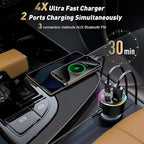 FM Transmitter Bluetooth 5.3, 54W Fast USB Car Charger Cigarette Lighter - Image 5