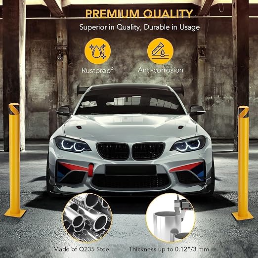 Safety Bollard, 4 Packs 48 Inch Metal Safety Bollard Post - Image 6