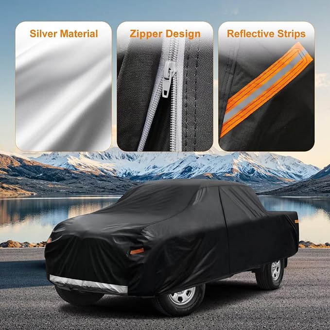 Kayme Truck Cover Custom Fit GMC Sierra Extended Cab Short Bed. Full Exterior - Image 3
