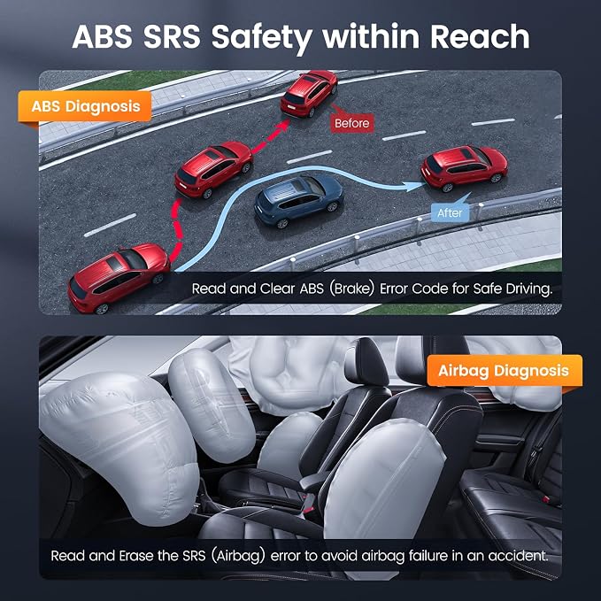 ANCEL AD610 Pro ABS SRS OBD2 Scanner, ABS Bleeding, SAS Calibration, Oil Reset - Image 2