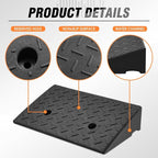 DNA MOTORING 2pcs 4.3" Rise Rubber Curb Ramp Heavy Duty Loading Driveway Ramp - Image 5