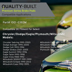 Premium Semi-Metallic Rear Brake Pads Compatible - Image 3