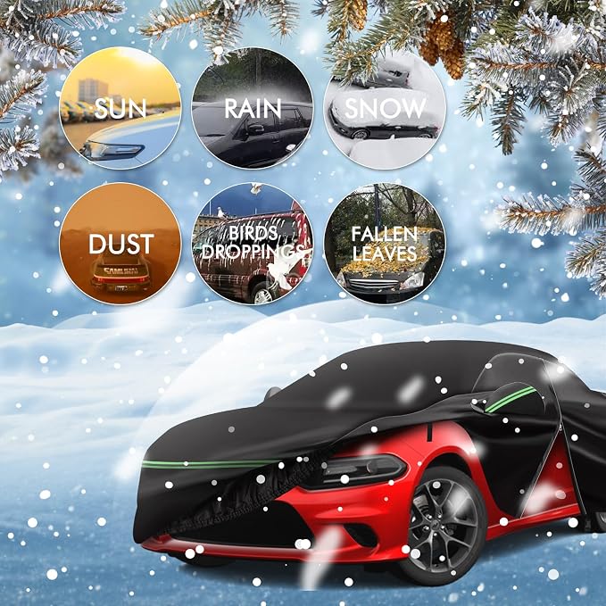 for 2006-2021 Dodge Charger Car Cover 210D Outdoor Waterproof UV Sun Rain Snow - Image 8
