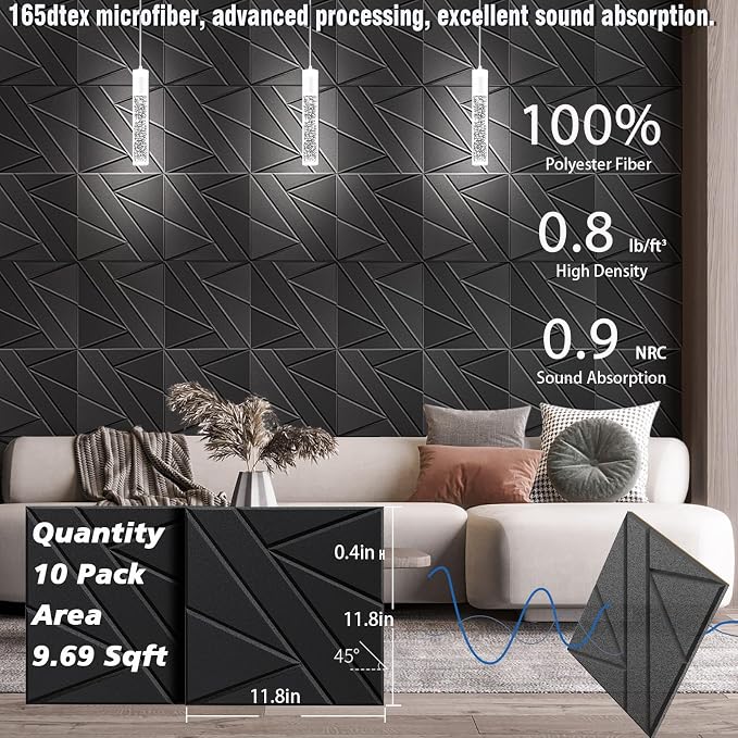 【10 Pack】 Acoustic Panels Self-Adhesive - Image 4