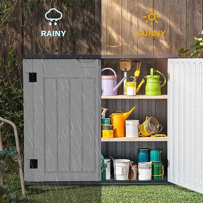 DWVO Outdoor Weather-Resistant Horizontal Storage Shed, 35 Cu Ft Capacity - Image 3