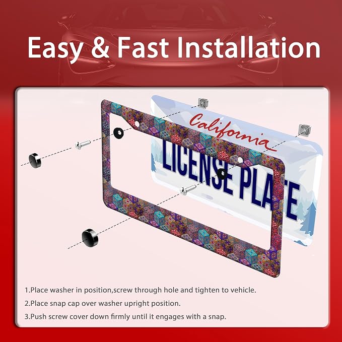 Mexican Tiles License Plate Frame Three-Dimensional Tiles License Plate Frames - Image 3