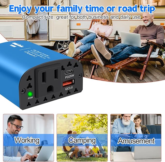 150W Car Power Inverter DC 12V to 110V AC Car Plug Outlet Adapter - Image 6