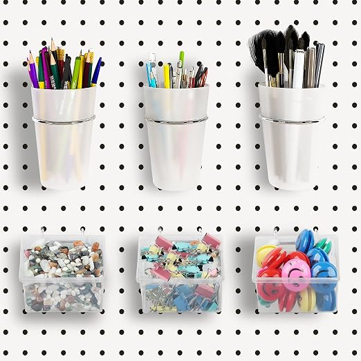 6 Sets Pegboard Bins and Cups by Kuhome