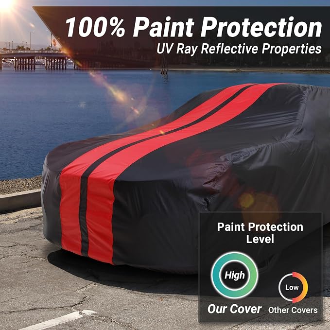 iCarCover Custom Car Cover for Pontiac Sunbird 2-Door, 4-Door Waterproof - Image 3