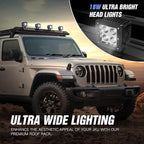 Roof Rack Cargo Basket with 4 PCS LED Light Bar Compatible with 2007-2024 Jeep - Image 4