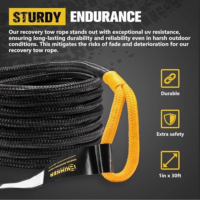 BUNKER INDUST 1"×30ft Kinetic Recovery Rope - Image 4