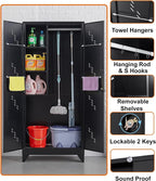 75" Metal Storage Cabinet with Lockable Doors, Functional Garage Storage Cabinet - Image 6