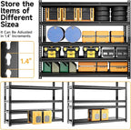 5-Tier 60”D X 20”W X 72”H Garage Shelving Heavy Duty 3000LBS Shop Shelves Heavy - Image 5