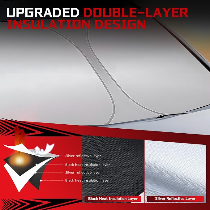Windshield Sun Shade for 2022-2025 Hyun-dai Ioniq 5 Foldable Sun Sunshade for - Image 3
