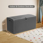 80 Plus Gallon Resin Deck Box, Waterproof Outdoor Storage Bin - Image 3