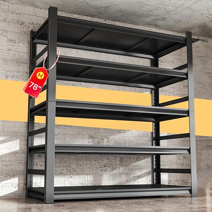 48" W, Heavy Duty 5-Tier Steel Garage Shelving Unit | 3800LB Capacity| Garage & by Unknown