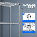 Rengue Wire Shelving with Wheels, 4-Tier Heavy Duty Garage Storage Shelves - Image 7