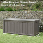 EAST OAK Outdoor Storage Box, 150 Gallon Deck Box, Large Resin Storage Bin - Image 3