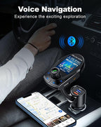 Bluetooth FM Transmitter in-Car Wireless Radio Adapter Kit W 1.8" Color Display - Image 7
