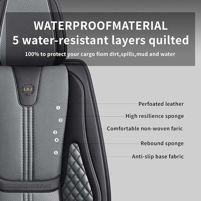Car Seat Covers Front Only, Easy Install Luxury Leather Automotive Seat Covers - Image 4
