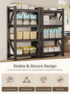 4-Tier Storage Shelves, Adjustable Industrial Metal Shelf System, 400lbs - Image 6
